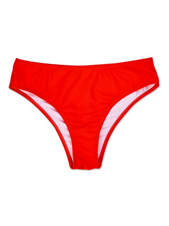 Slip bikini a vita media rosso vivo