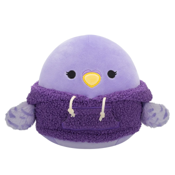 Squishmallows Anoushka il parrocchetto con felpa di lana con cappuccio, 20 cm