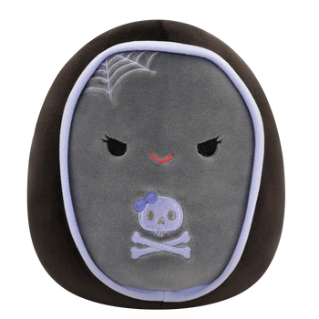 Squishmallows Julianne - La bara grigia e viola con sguardo birichino, 20 cm