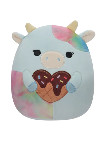 Squishmallows Caedia la mucca pezzata di blu, 20 cm
