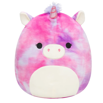 Squishmallows Lola l'unicorno viola e rosa, 20 cm