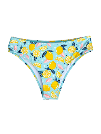 Slip bikini a vita media Limoni estivi