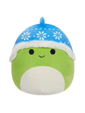 Squishmallows Danny il dinosauro verde con berretto blu, 20 cm