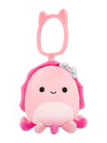 Portachiavi Squishmallows Auggie la seppia con fiocco, 9 cm