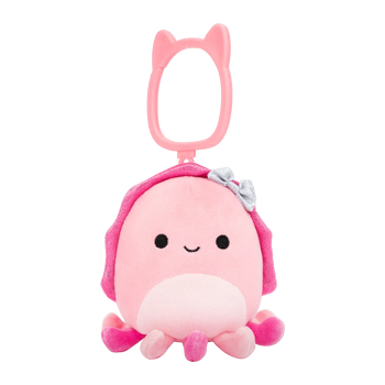 Portachiavi Squishmallows Auggie la seppia con fiocco, 9 cm