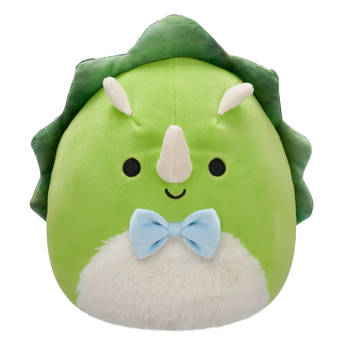 Squishmallows Tristan il triceratopo verde con pancia pelosa, 20 cm
