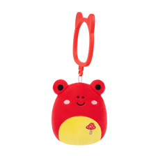 Portachiavi Squishmallows Obu la rana tropicale rossa con ricamo di funghi, 9 cm
