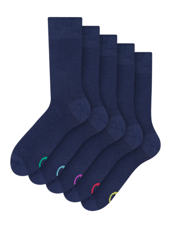 Confezione da 5 paia di calzini lunghi Blu classico