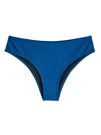 Slip bikini a vita media blu scuro