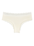 Slip hipster da donna con inserti in pizzo bianco