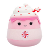 Squishmallows Ethel la tazza rosa con cioccolata calda e bastoncino di zucchero, 20 cm