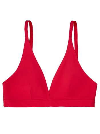 Bralette a triangolo senza cuciture da donna, rosso passione