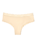 Slip da donna con inserti in pizzo beige