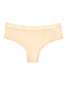 Slip da donna con inserti in pizzo beige