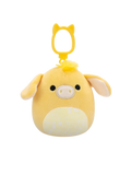 Squishmallows con clip-on Gavyn l'asino giallo, 9 cm