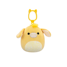 Squishmallows con clip-on Gavyn l'asino giallo, 9 cm
