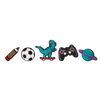 Confezione da 5 charm decorativi Buonumore per lacci da scarpe Tempo di giochi