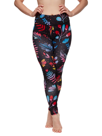 Leggings da palestra Buonumore Fiori al neon