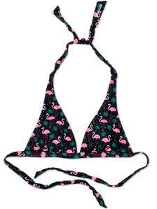Top bikini Buonumore a triangolo Fenicotteri e foglie
