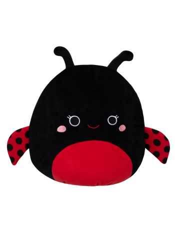 Squishmallows Trudy la coccinella nera, 35 cm
