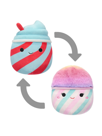 Squishmallows 2in1 Tucker la granita/Bevin lo zucchero filato, 13 cm