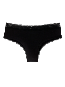 Slip hipster da donna con inserti in pizzo nero
