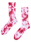 Calzini a coste bordeaux tie-dye