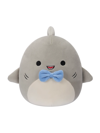 Squishmallows Gordon, lo squalo grigio con papillon blu, 20 cm