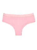 Slip da donna con inserti in pizzo corallo rosa