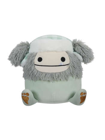 Squishmallows Evita il Bigfoot grigio con cappello da aviatore, 20 cm