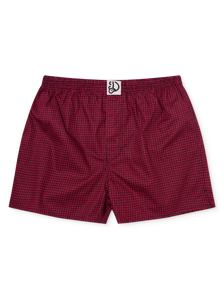Boxer da uomo con fantasia blu e rossa
