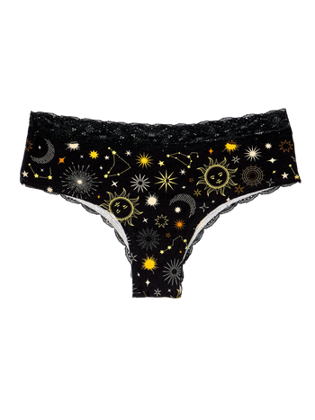 Slip da donna con inserti in pizzo Cielo con zodiaco