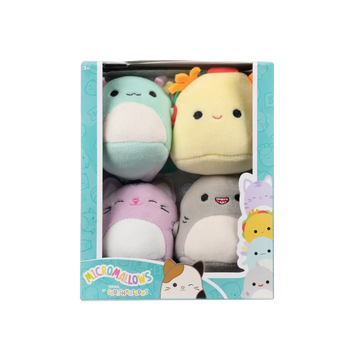 Confezione da 4 Squishmallows Micromallows – Gordon, Tex, Tabitha, Irina