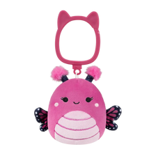 Portachiavi Squishmallows Marcelina la farfalla monarca rosa lampone, 9 cm