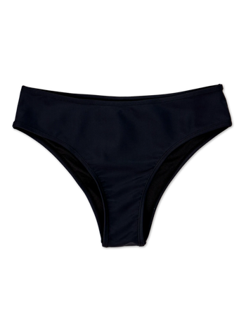 Slip bikini a vita media nero intenso