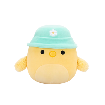 Squishmallows Triston il pulcino giallo con cappello da pescatore verde menta, 20 cm