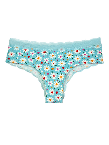 Slip da donna con inserti in pizzo Cuori e margherite