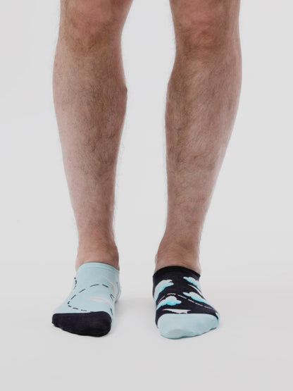Calzini sneaker Buonumore Aerei di carta e nuvole